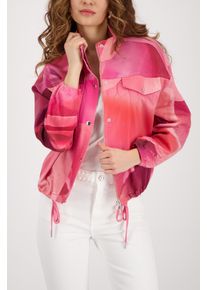 Blouson monari "Jacke allover", Damen, Gr. 44, spring flower gem, Web, Obermaterial: 91% Baumwolle, 6% Polyester, 3% Elasthan, gemustert, regular fit taillenbedeckt, Rundhals, eingesetzt elastischer Bund, Jacken Blouson, Regular fit mit Allover-Muster