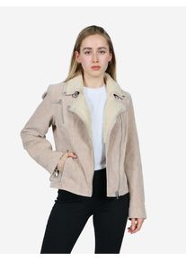 Lederjacke Freaky Nation "Winter Biker Princess PSS", Damen, Gr. XL(42), beige, Oberstoff: 100% Leder; Futter: 100% Polyester, normal, Jacken Lederjacke