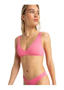 Triangel-Bikini-Top Roxy "Rib Roxy Love The Oceana V", Damen, Gr. XXL, Cup B, pink (pink carnation), Obermaterial: 91% Nylon, 9% Elasthan;, Bikini-Oberteile Triangel-Bikini-Top