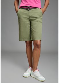 Chinoshorts Laura Scott, Damen, Gr. 46, N-Gr, khaki, Twill, Obermaterial: 98% Baumwolle, 2% Elasthan, unifarben, bequem kniefrei, Hosen Chinoshorts, weite Twill-Hose, mit Eingrifftaschen und Leistentaschen