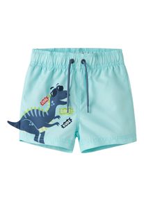 Badeshorts name it "NMMZAKAN SWIM SHORTS", Jungen, Gr. 98, N-Gr, limpet shell, Web, Obermaterial: 100% Polyester, bedruckt, unifarben, Badehosen Badeshorts, mit s&uuml;&szlig;em Fischmotiv