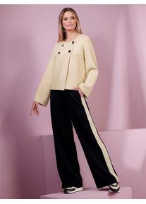 Strickjacke Heine, Damen, Gr. 50, sand, 50% Viskose, 35% Baumwolle, 15% Polyamid, unifarben, Strickjacken Strickjacke