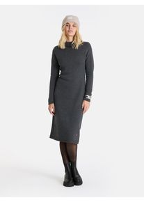 LIEBLINGSST&Uuml;CK Strickkleid LIEBLINGSST&Uuml;CK "LillemorL", Damen, Gr. 36, N-Gr, anthrazit, Strick, Obermaterial: 47% Wolle, 38% Viskose, 10% Polyamid, 5% Kaschmir, clean, unifarben, kniebedeckend, hoch geschlossener Ausschnitt, Kleider Strickkleid, mit kurzem Stehkragen