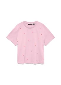 V&eacute;ro Moda T-Shirt VERO MODA "VMSOLA METTE SS TOP BOX JRS", Damen, Gr. XS, pink, a, boo aop:butterfly, Jersey, Obermaterial: 100% Baumwolle, bedruckt, normal, Rundhals, Shirts T-Shirt, Baumwolle
