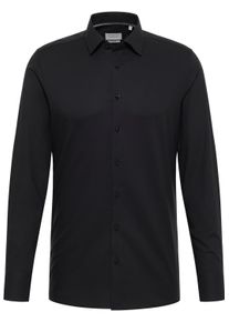 Langarmhemd Eterna "SLIM FIT", Damen, Gr. 46, Normalgr&ouml;&szlig;en, schwarz, 100% Baumwolle, schmal, Manschette, Hemden Langarmhemd, NON IRON (b&uuml;gelfrei)