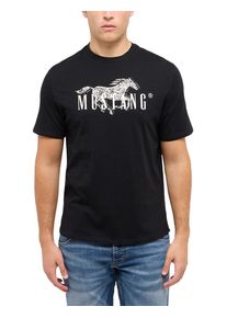 Kurzarmshirt Mustang "Herren Style Austin", Damen, Gr. XL, schwarz, Shirts Kurzarmshirt