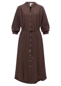 Blusenkleid Ragwear "Blusenkleid Trea Dress", Damen, Gr. XS, N-Gr, braun (schwarz choco), Obermaterial: 85% Viskose CV. 15% Polyamid PA., Kleider Blusenkleid