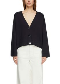 Strickjacke comma, Herren, Gr. 48, navy, Strick, Obermaterial: 72% Viskose, 28% Polyester, unifarben, regular fit normal, tiefer V-Ausschnitt, Strickjacken Strickjacke, mit V-Ausschnitt