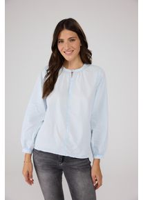 LIEBLINGSST&Uuml;CK Schlupfbluse LIEBLINGSST&Uuml;CK "RymEP", Damen, Gr. 34, blau (hellblau), Web, Obermaterial: 100% Baumwolle, clean, unifarben, regular fit taillenbedeckt, Rundhals, 1-Knopf-Manschette mit Gummizug, Blusen Schlupfbluse, aus reiner Baumwolle