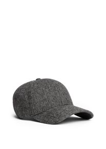 Baseball Cap Tommy Hilfiger "TH FLAG HERRINGBONE 6 PANEL CAP", Herren, grau herringbone, Web, Wollmischung, Caps Baseball Cap, mit Klemmschnalle, aus Wollmischung