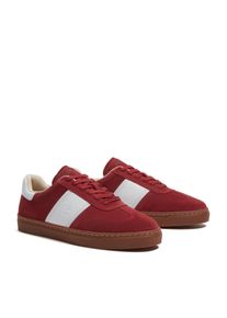 Sneaker Timberland "LISBON STREET - LOW LACE SNEAKER", Herren, Gr. 46, dkrot sde w whi, Leder, Schuhe Sneaker, aus Timberland Premium Leder