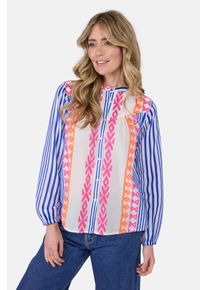 LIEBLINGSST&Uuml;CK Langarmbluse LIEBLINGSST&Uuml;CK, Damen, Gr. 44, bunt (mehrfarbig gemustert), Obermaterial: 100% Baumwolle, bestickt, gemustert, mehrfarbig, figurumspielend taillenbedeckt, elastischer Bund, Blusen Langarmbluse, mit auff&auml;lligen Stickereien