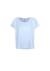 LIEBLINGSST&Uuml;CK Rundhalsshirt LIEBLINGSST&Uuml;CK "CamilaEp", Damen, Gr. XXL (44), blau (skyway), Jersey, Obermaterial: 100% Baumwolle, clean, unifarben, regular fit taillenbedeckt, Rundhals, Umschlagbund, Shirts Rundhalsshirt, aus reiner Baumwolle