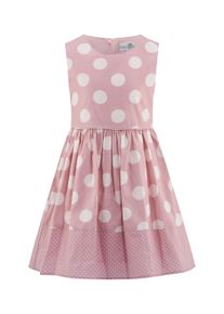 Sommerkleid happy girls, M&auml;dchen, Gr. 110, N-Gr, dusty rose, Web, Obermaterial: 100% Baumwolle. Futter: 100% Baumwolle, bedruckt, gepunktet, Basic kniebedeckend, Rundhals, Kleider Sommerkleid, mit Knopfleiste im R&uuml;cken