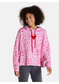 LIEBLINGSST&Uuml;CK Kapuzensweatshirt LIEBLINGSST&Uuml;CK "MioL", Damen, Gr. XL, rosa gemustert, Sweatware, Obermaterial: 100% Baumwolle, bedruckt, gemustert, mehrfarbig, normal, hoch geschlossener Ausschnitt, angesetztes B&uuml;ndchen, Sweatshirts Kapuzensweatshirt, mit Alloverprint