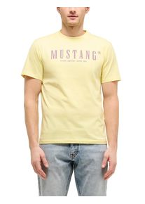 Kurzarmshirt Mustang "Herren Style Austin", Damen, Gr. S, sonnengelb, Jersey, 100% Baumwolle, Rundhals, Shirts Kurzarmshirt