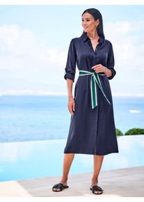 Sommerkleid Heine "Kleid", Damen, Gr. 40, Normalgr&ouml;&szlig;en, marine, 100% Lyocell, unifarben, wadenlang, Rundhals, Kleider Sommerkleid