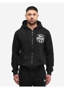 Kapuzensweatjacke Lonsdale "SEGHILL", Herren, Gr. XL, schwarz, wei&szlig;, Obermaterial: 60% Baumwolle, 40% Polyester, Sweatjacken Kapuzensweatjacke, f&uuml;r vielseitige Aktivit&auml;ten, sportlicher Stil