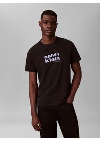 T-Shirt Calvin Klein, Herren, Gr. XL, schwarz, Single Jersey, Obermaterial: 100% Baumwolle, unifarben, regular fit normal, Rundhals, Shirts T-Shirt, Rundhalsausschnitt, Regular Fit, Logodruck