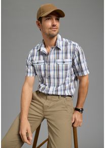 MAN'S WORLD Karohemd MAN'S WORLD, Herren, Gr. XXXL (47/48), N-Gr, blau kariert, Web, Obermaterial: 100% Baumwolle, kariert, bequem normal, Hemden Karohemd, Kurzarm, f&uuml;r Casualmode, Basic, Fr&uuml;hling und Sommer, aus Baumwolle