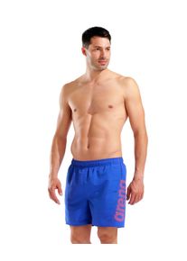 Badeshorts arena "FUNDAMENTALS arena LOGO BOXER R", Herren, Gr. 3XL, N-Gr, neon blau, team orange, Obermaterial: 100% Polyester, Badehosen Badeshorts