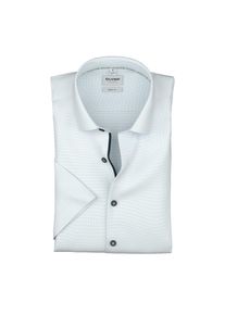 Kurzarmhemd OLYMP "Level Five", Damen, Gr. 46, N-Gr, bleu, Web, Obermaterial: 97% Baumwolle, 3% Elastolefin, k&ouml;rpernah normal, Hemden Kurzarmhemd, Businesshemd, body fit, Kentkragen