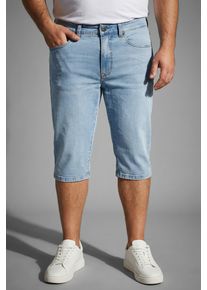 Jeansbermudas MAN'S WORLD PLUS, Herren, Gr. 72, N-Gr, light blau used, Denim/Jeans, Obermaterial: 98% Baumwolle, 2% Elasthan, Destroyed-Effekte, unifarben, regular fit kniefrei, Jeans Jeansbermudas, gerade geschnittenes Bein, normale Leibh&ouml;he, Regular-Fit