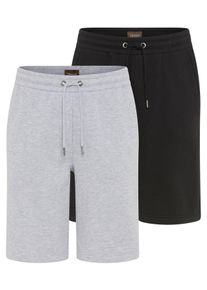 MAN'S WORLD Sweatshorts MAN'S WORLD, Herren, Gr. S (44/46), N-Gr, grau meliert, angeraute Sweatware, Obermaterial: 60% Baumwolle, 40% Polyester, unifarben, Basic, knielang, Hosen Sweatshorts