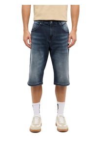 Shorts Mustang "Herren Style Denim Bermuda", Damen, Gr. 30, 683 mittelblau, Denim/Jeans, 86% Baumwolle, 13% Polyester, 1% Elasthan, unifarben, straight fit, Hosen Shorts