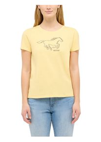 Kurzarmshirt Mustang "Damen Style Alma", Damen, Gr. M, hellgelb, Shirts Kurzarmshirt