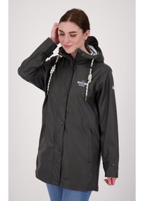 Regenjacke DEPROC Active "WOLGAST", Damen, Gr. 48 (XL), anthra, 100% Polyurethan, Futter: 100% Polyester, normal, mit Druckknopf, Jacken Regenjacke, auch in Gro&szlig;en Gr&ouml;&szlig;en erh&auml;ltlich
