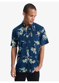 Kurzarmhemd Quiksilver "COASTAL FLORAL SHORT SLEEVE", Herren, Gr. XXL (56), N-Gr, schwarz navy co, Obermaterial: 100% Viskose, Hemden Kurzarmhemd