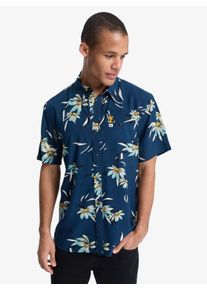 Kurzarmhemd Quiksilver "COASTAL FLORAL SHORT SLEEVE", Herren, Gr. M (50), N-Gr, schwarz navy co, Obermaterial: 100% Viskose, Hemden Kurzarmhemd