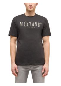 Kurzarmshirt Mustang "Herren Style Austin", Damen, Gr. XL, anthrazit, Jersey, 100% Baumwolle, Rundhals, Shirts Kurzarmshirt