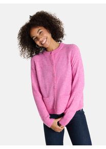 LIEBLINGSST&Uuml;CK Strickjacke LIEBLINGSST&Uuml;CK "AnnickL", Damen, Gr. 44, blush, Strick, Obermaterial: 33% Alpaka, 33% Wolle, 31% Polyamid, 3% Elasthan, clean, meliert, unifarben, normal, Rundhals, Raglan&auml;rmel Rippstrickb&uuml;ndchen, Strickjacken Strickjacke, mit aufgesetzten Taschen