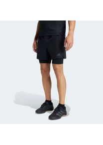 Shorts adidas Performance "D4T WORKOUT 2IN1", Damen, Gr. M, N-Gr, schwarz, normal, gr., Obermaterial: 87% Polyester, 13% Elasthan, Hosen Shorts