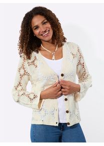Strickjacke Inspirationen, Damen, Gr. 52/54, champagner, 100% Baumwolle, unifarben, Strickjacken Strickjacke