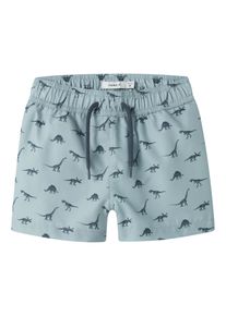 Badehose name it "NMMZUNE SWIM SHORTS BOX", Jungen, Gr. 92, N-Gr, blau fog, Jersey, Polyester, bedruckt, Badehosen Badehose