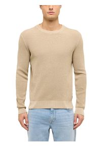 Cardigan Mustang "Herren Style Edward", Herren, Gr. 3XL, beige, Strick, 100% Baumwolle, regular fit, Rundhals, Strickjacken Cardigan