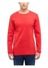 Langarmshirt Mustang "Herren Style Arlington", Herren, Gr. M, rot, Strick, 100% Baumwolle, Rundhals, Shirts Langarmshirt