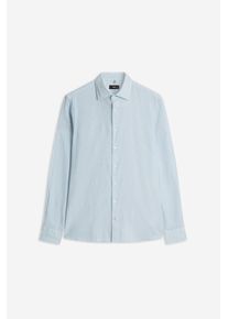 Langarmhemd Cinque "CISTEVEN", Damen, Gr. M, N-Gr, hellblau, Web, Obermaterial: 55% Leinen, 45% Baumwolle, unifarben, regular fit normal, Rundhals, 1-Knopf-Manschette, Hemden Langarmhemd, Kentkragen, Regular Fit sommerlicher Leinen-Mix