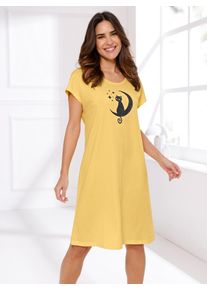 Nachthemd "Nachthemd", Damen, Gr. 56/58, Normalgr&ouml;&szlig;en, gelb, 100% Baumwolle, unifarben, Kleider Nachthemd