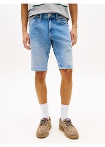 Shorts Tommy Jeans "RONNIE", Damen, Gr. 30, N-Gr, denim medium, Web, Obermaterial: 81% Baumwolle, 18% Lyocell, 1% Elasthan, unifarben, regular fit kurz, Hosen Shorts, Regular fit mit Taschen