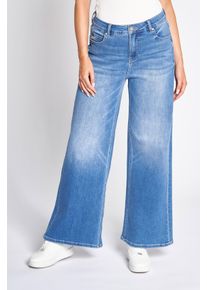 5-Pocket-Jeans Zhrill "ZHTESSA", Damen, Gr. 33, N-Gr, blau, Denim/Jeans, Obermaterial: 75% Baumwolle, 23% Polyester, 2% Elasthan, unifarben, ausgestellt lang, Jeans 5-Pocket-Jeans, mit ausgestelltem Bein, Schlag