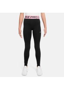 Leggings Nike "G NP LEGGING", M&auml;dchen, Gr. XS (116/122), N-Gr, balck, Obermaterial: 83% Polyester, 17% Elasthan, Hosen Leggings, mit Mesh-Eins&auml;tzen, mit Dri-FIT-Technologie, elastisch