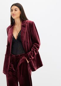 bonprix Blazer aus softem Samt, rot, Gr.42, Modischer, zweireihiger Blazer aus softem Samt, aus Samt