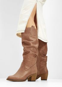 bonprix Stiefel, braun, Gr.43, Moderner Stiefel mit Blockabsatz