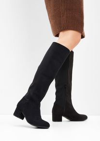 bonprix Stiefel, schwarz, Gr.42, Bequemer Stretchstiefel mit gepolsterter Innensohle, aus Vegan