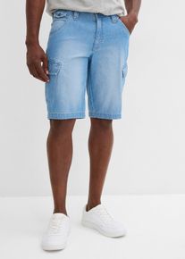 bonprix Leichte Jeans-Cargobermuda aus reiner Baumwolle Relaxed Fit (2er Pack), blau, Gr.32, L&auml;ssige Jeansbermuda im Loose Fit aus reiner Baumwolle mit Cargotaschen, aus 100% Baumwolle