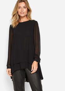 bonprix Vokuhila Long-Tunika, schwarz, Gr.38, elegante Vokuhila Long-Tunika